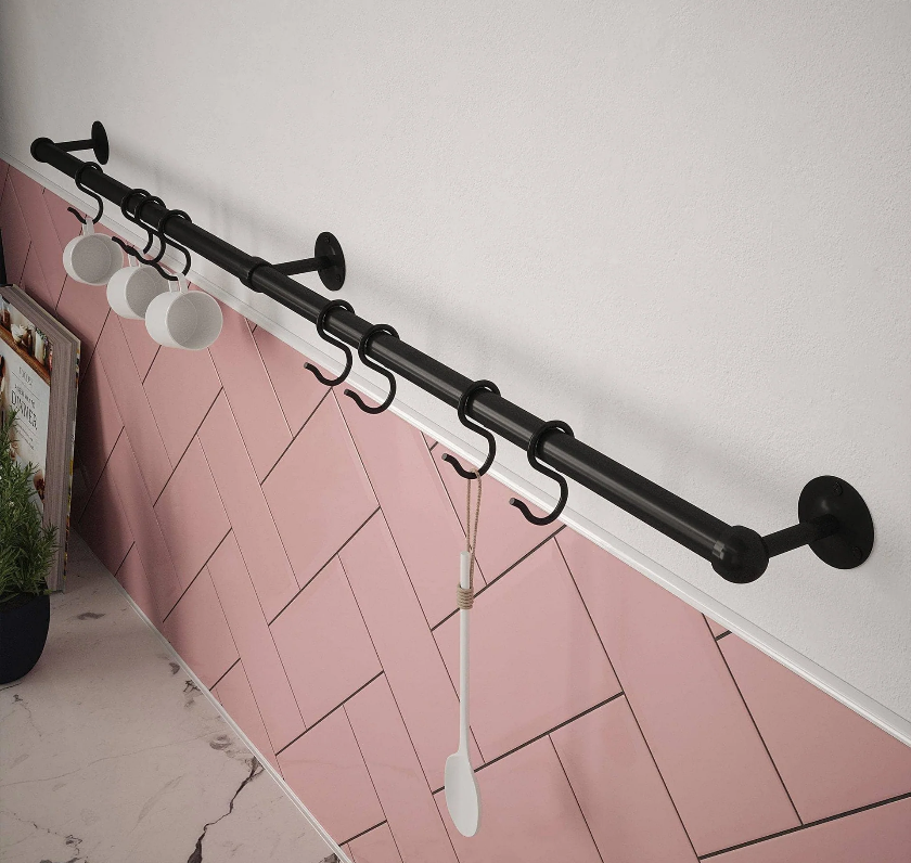 Surface mounted 25mm zinc alloy deluxe end brackets for round wardrobe rails
