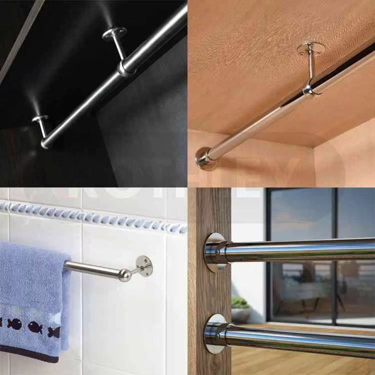 3/4 Inch Round Steel Closet Tube in Chrome Finish for Wardrobe Organization