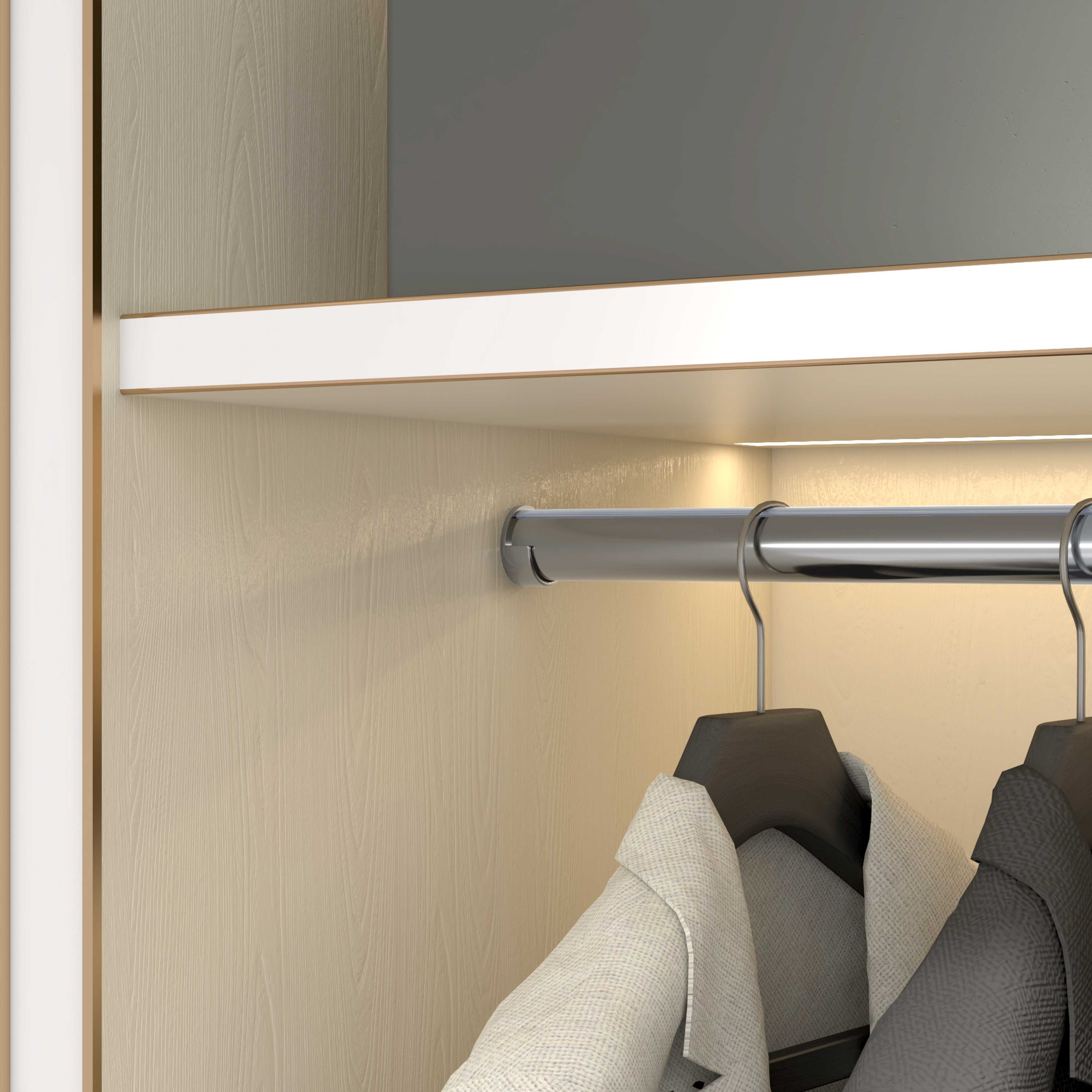 1-5/16 Inch Round Aluminum Closet Tube with Plastic Strip in Matte Finish